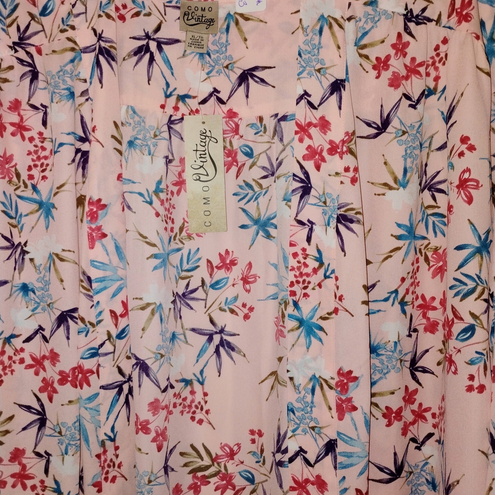 NWT Como Vintage Floral Print Kimono XL PTP 29"